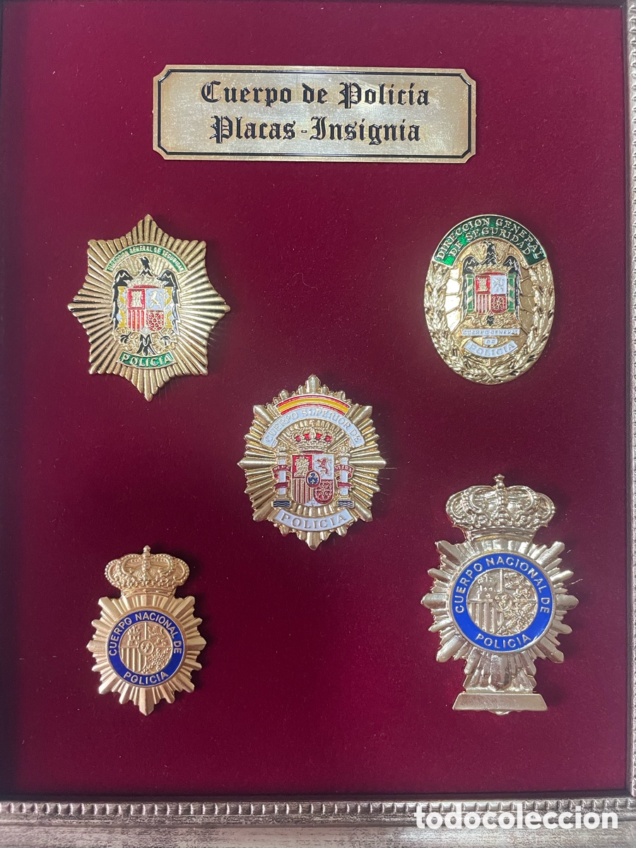 Coleccionismo: Cuadro colecci&oacute;n placas Policiales