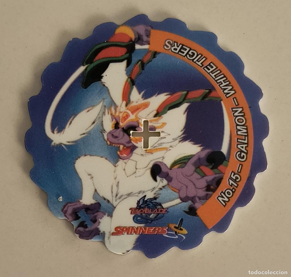 Coleccionismo: TAZO SPINNERS N&ordm; 15 GALMON - WHITE TIGERS - BEYBLADE
