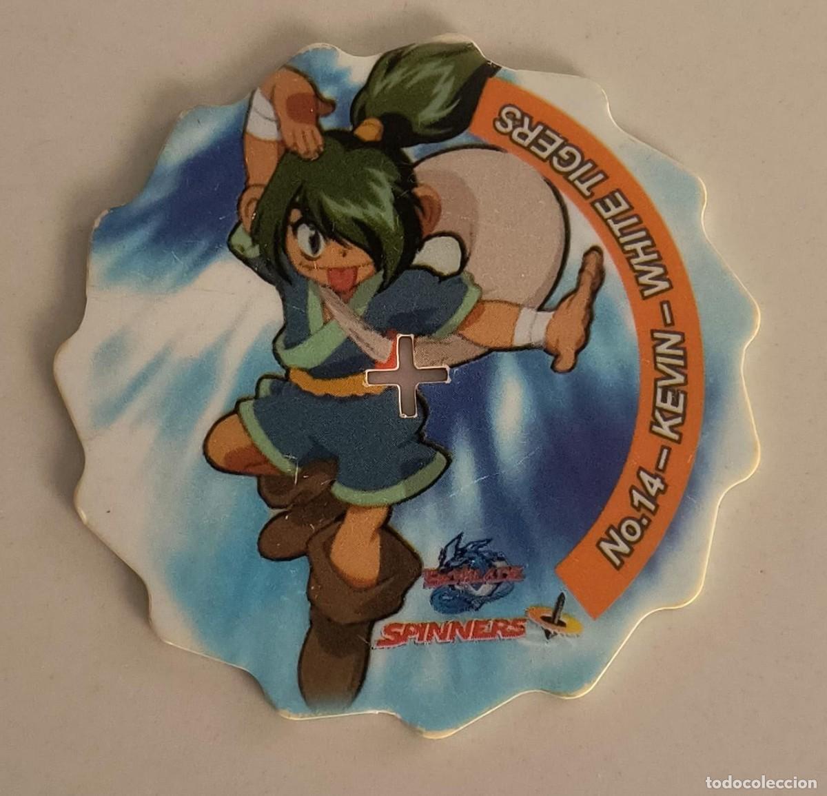 Coleccionismo: TAZO SPINNERS N&ordm; 14 KEVIN - WHITE TIGERS - BEYBLADE