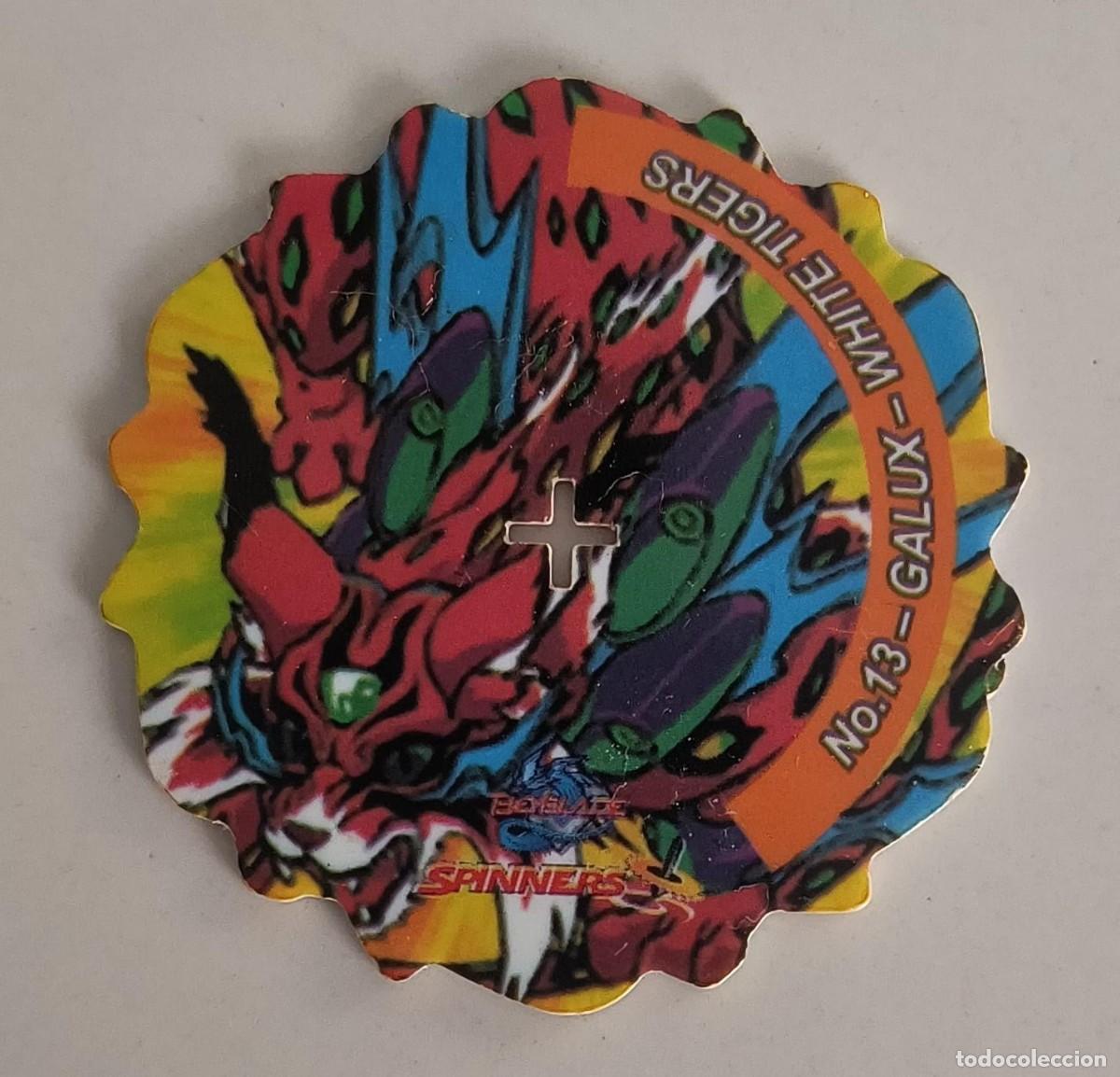 Coleccionismo: TAZO SPINNERS N&ordm; 13 GALUX - WHITE TIGERS - BEYBLADE