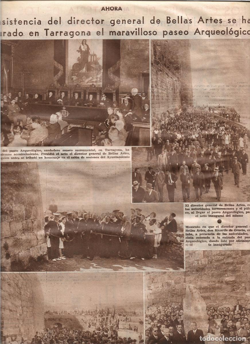 Coleccionismo: A&Ntilde;O 1933 RECORTE PRENSA TARRAGONA INAUGURACION DEL MARAVILLOSO PASEO ARQUEOLOGICO