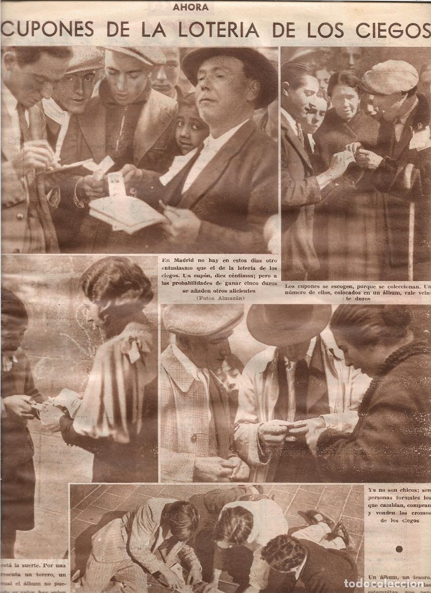 Coleccionismo: A&Ntilde;O 1933 CUPONES DE LA LOTERIA DE LOS CIEGOS VENTA CALLES TAMBIEN COLECCIONISMO COMO ALBUM CROMOS