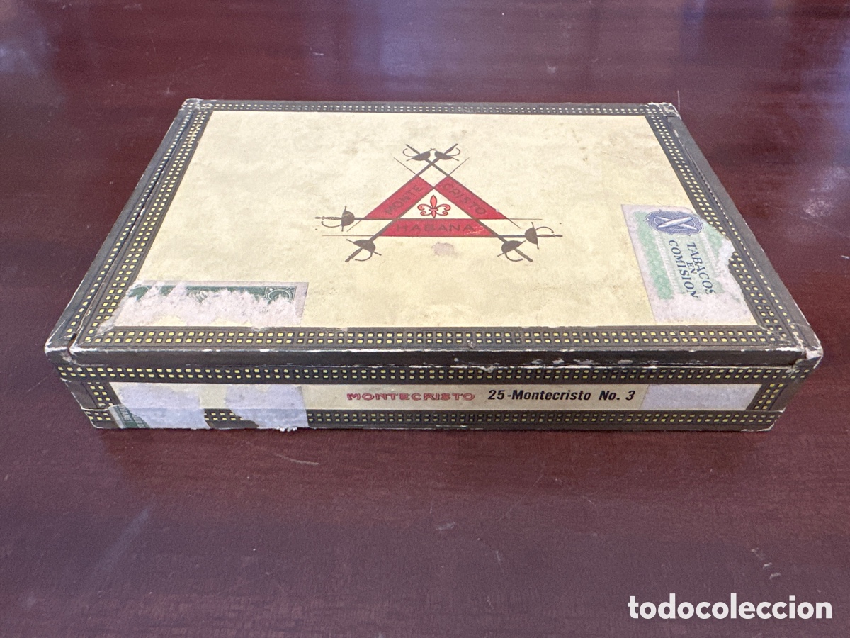 Coleccionismo: CAJA DE MADERA VAC&Iacute;A DE PUROS MONTECRISTO N. 3 - HABANA, CUBA