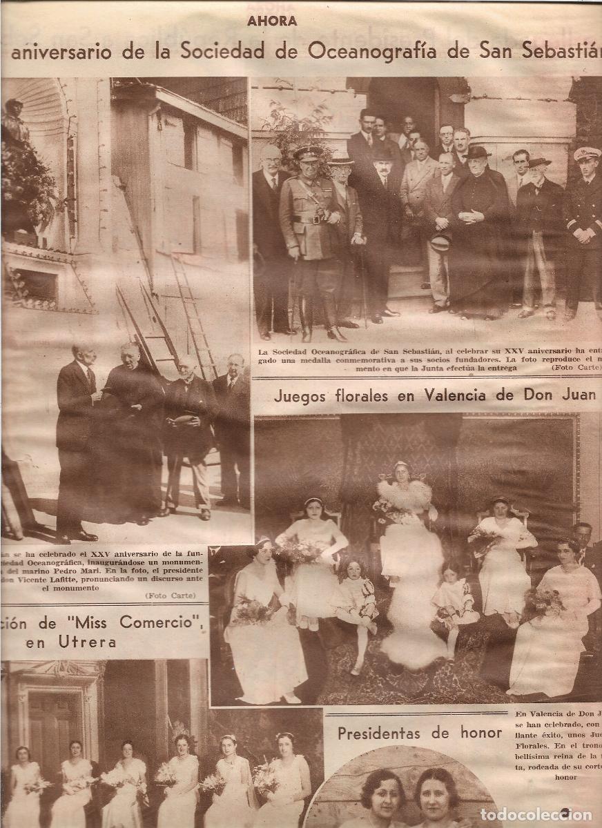 Coleccionismo: A&Ntilde;O 1933 RECORTE PRENSA XXV ANIVERSARSARIO SOCIEDAD DE OCEANOGRAFIA DE SAN SEBASTIAN