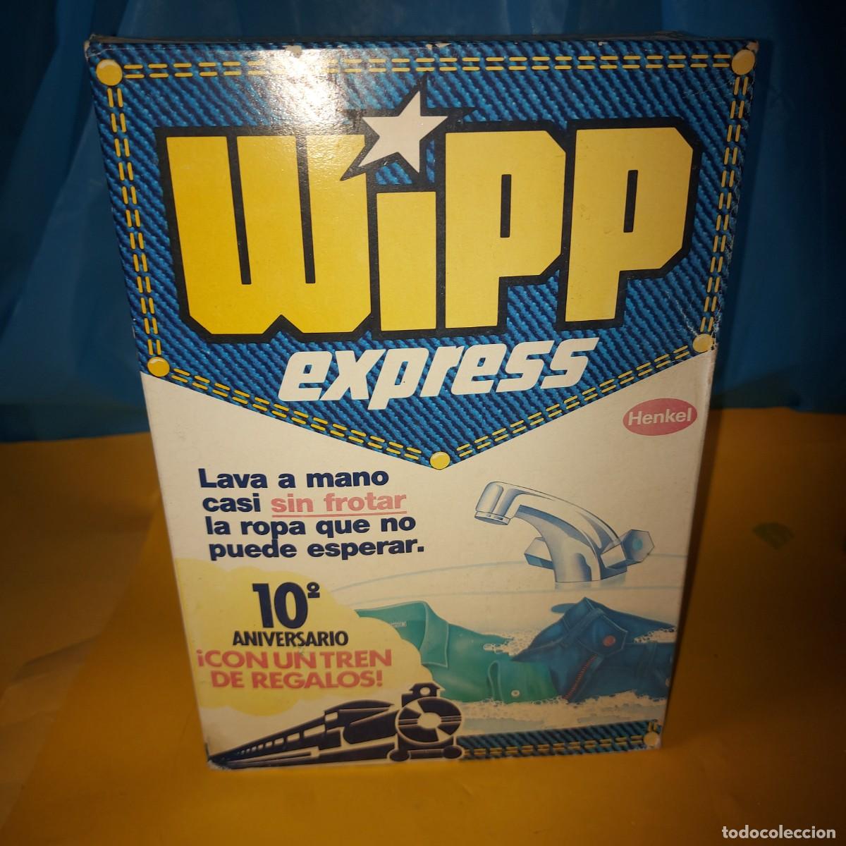 Coleccionismo: Antigua caja o paquete de detergente wipp express 10 aniversario - Caja con contenido