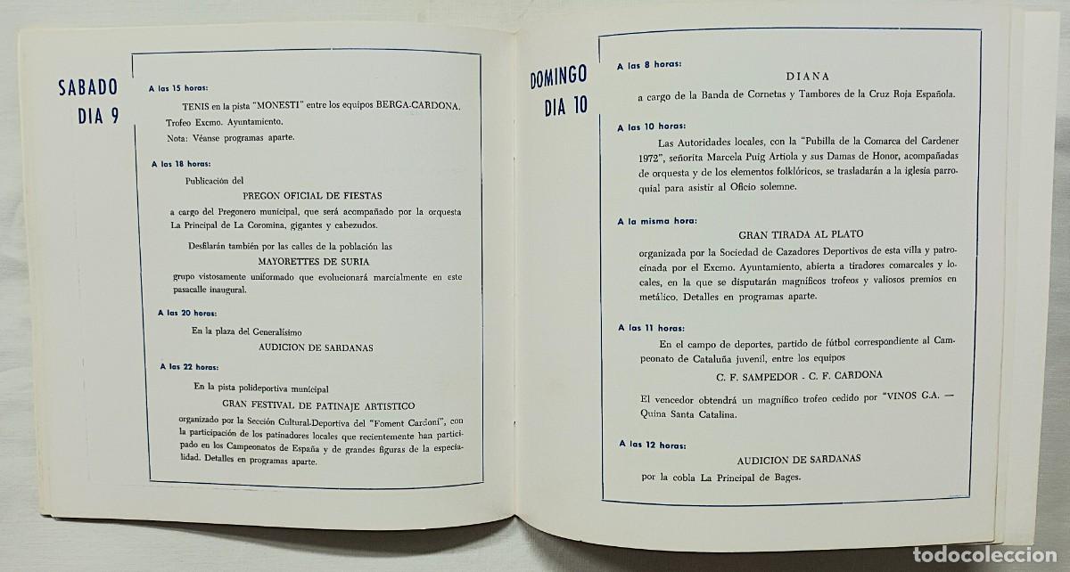Coleccionismo: PROGRAMA FESTA MAJOR CARDONA A&Ntilde;O 1972 - Foto 6
