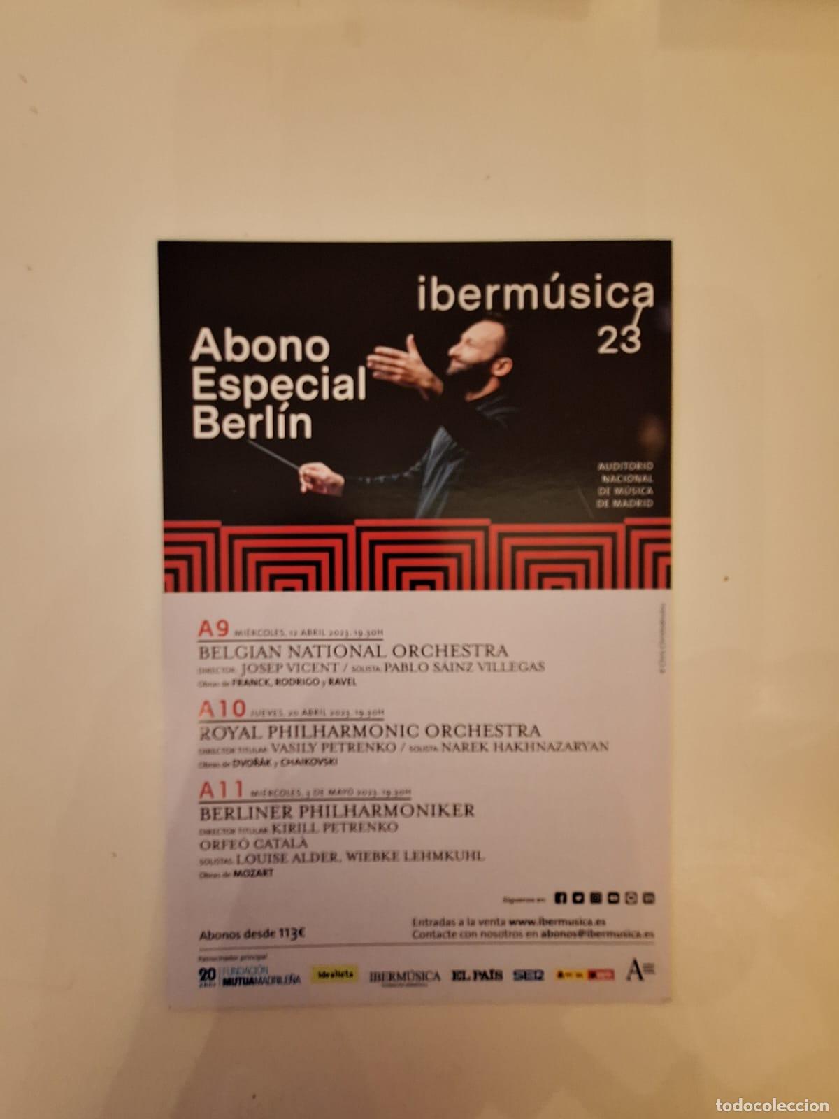 Coleccionismo: Hoja volandera Abono especial Berl&iacute;n / St Louis Symphony Orchestra Iberm&uacute;sica 2022 2023