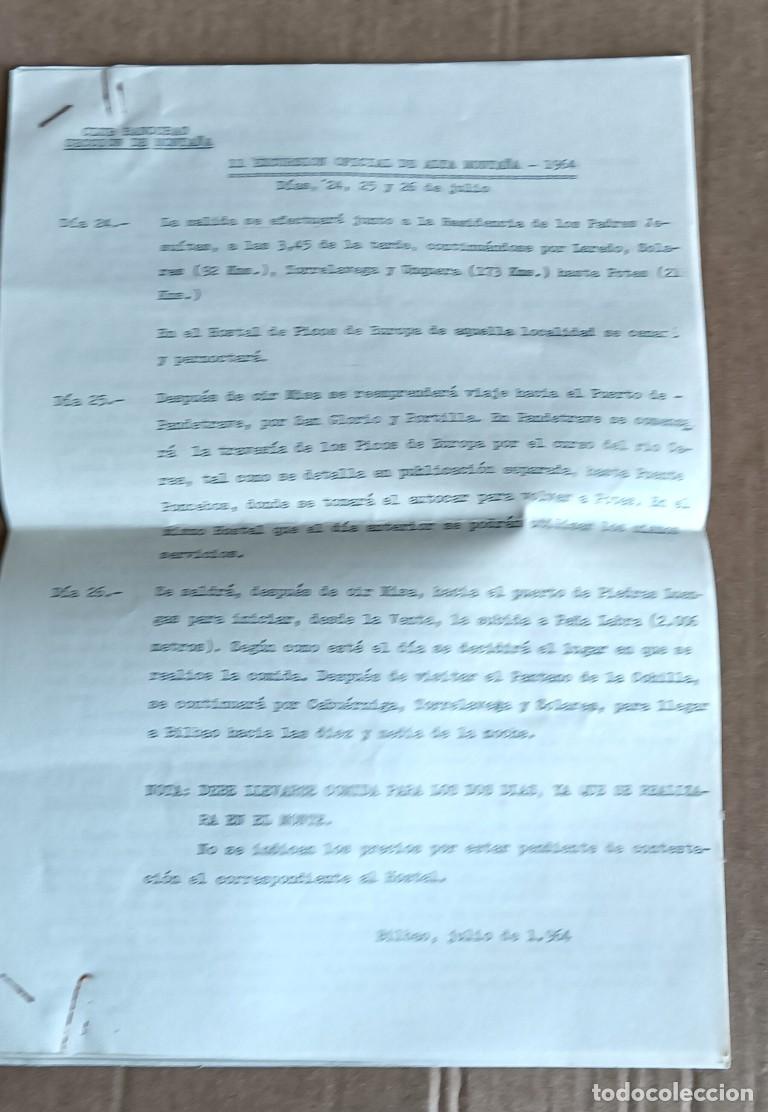 Coleccionismo: Club BANCOBAO secci&oacute;n monta&ntilde;a -- II excursi&oacute;n oficial de alta monta&ntilde;a 1964