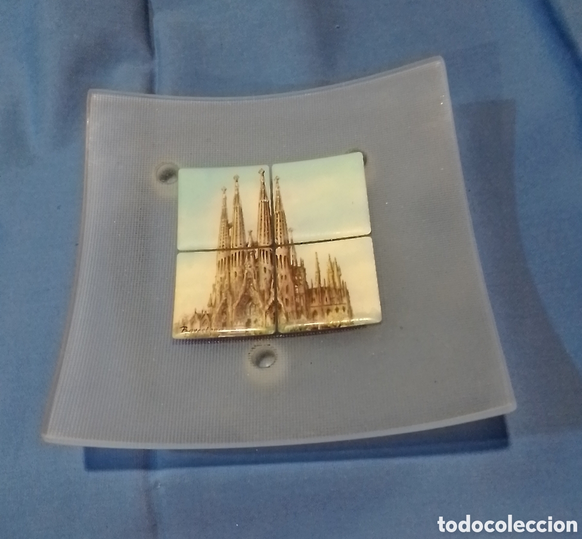 Coleccionismo: Bandeja cristal Sagrada Familia