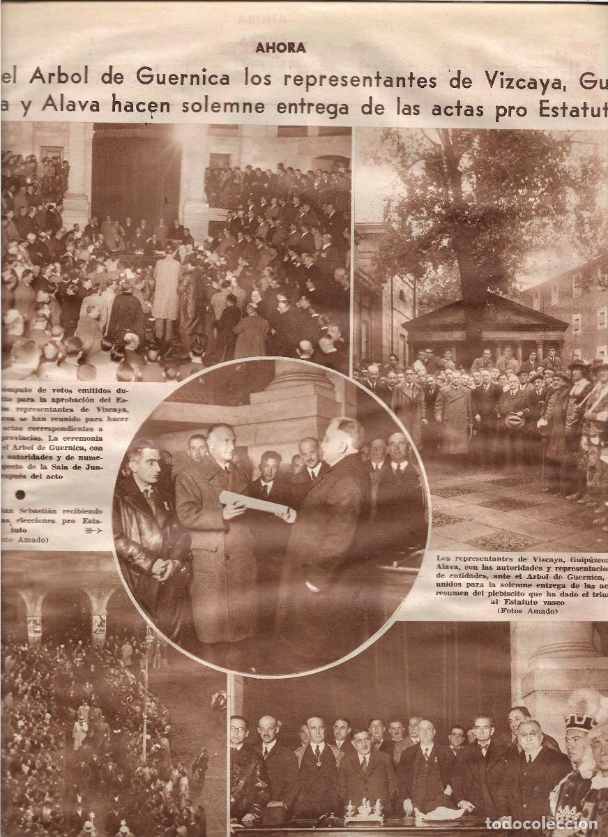 Coleccionismo: A&Ntilde;O 1933 ENTREGA ACTAS PRO ESTATUTO REPRESENTANTES VIZCAYA GUIPUZCOA ALAVA ANTE EL ARBOL DE GUERNICA