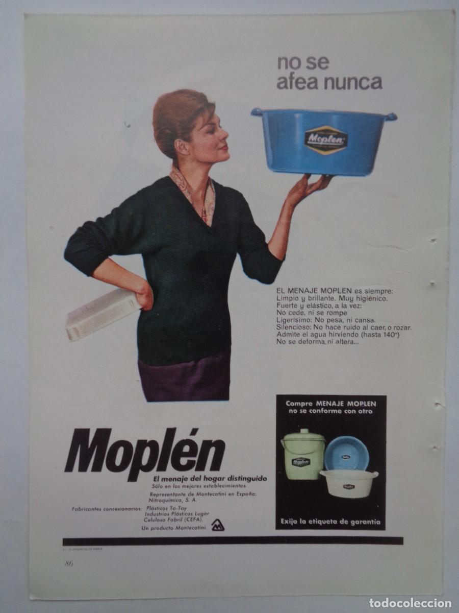 Coleccionismo: HOJA DE REVISTA CON ANUNCIO DE MENAJE MOPL&Eacute;N . A&Ntilde;OS 60