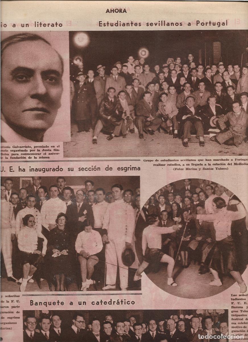 Coleccionismo: A&Ntilde;O 1933 INAUGURACION SECCION ESGRIMA DE LA F.U.E FEDERACION UNIVERSITARIA ESCOLAR ISABEL BARONA