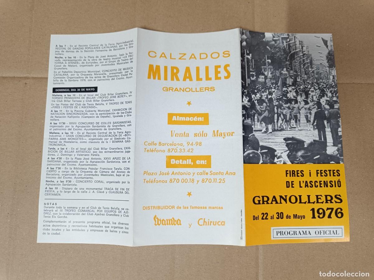Coleccionismo: ANTIGUO PROGRAMA OFICIAL DE FIESTAS 1976, FESTES GRANOLLERS, VALL&Egrave;S, CATALUNYA -P28