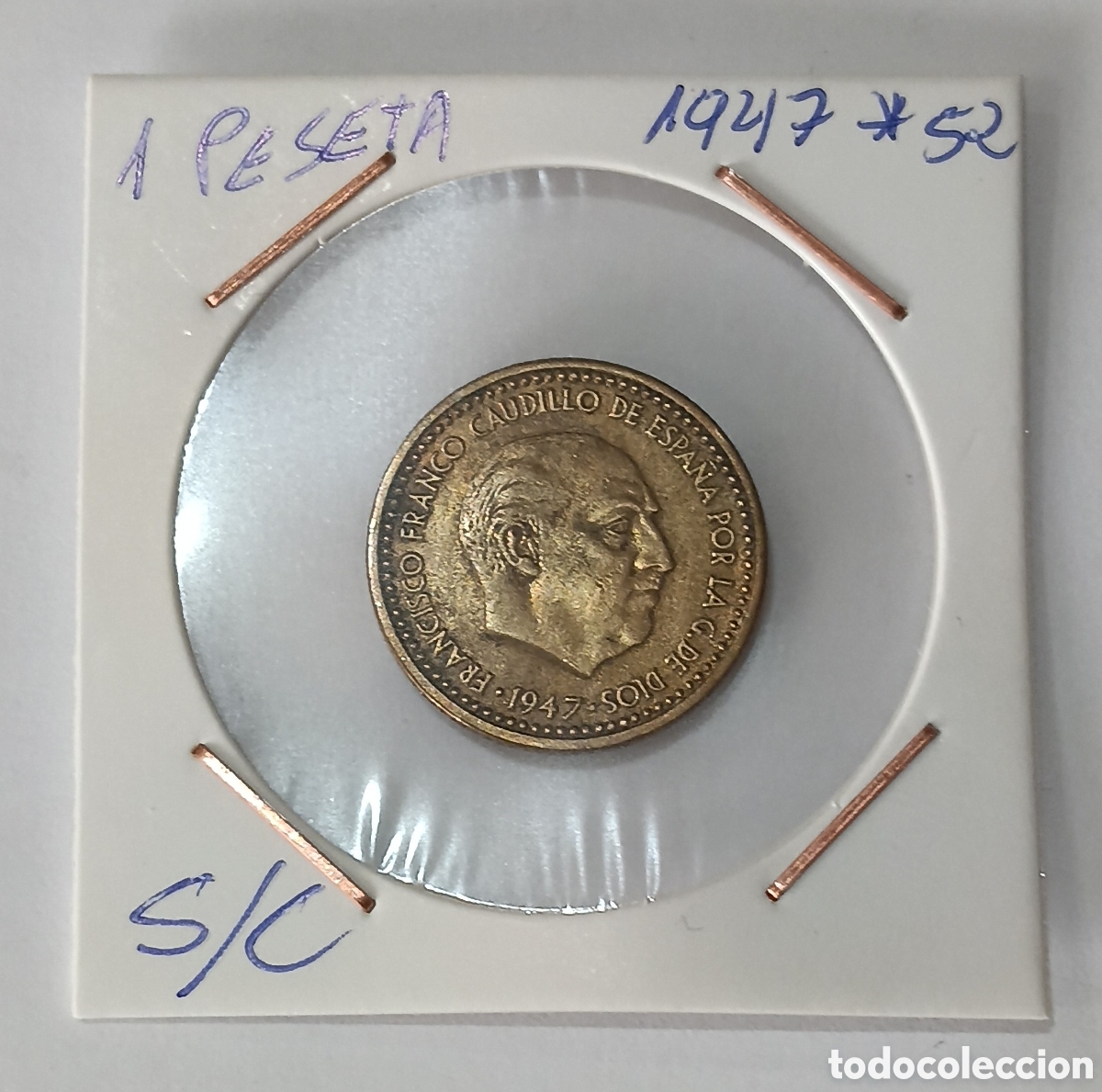 Coleccionismo: 1 Peseta a&ntilde;o 1947 *52 tal cual las fotograf&iacute;as.