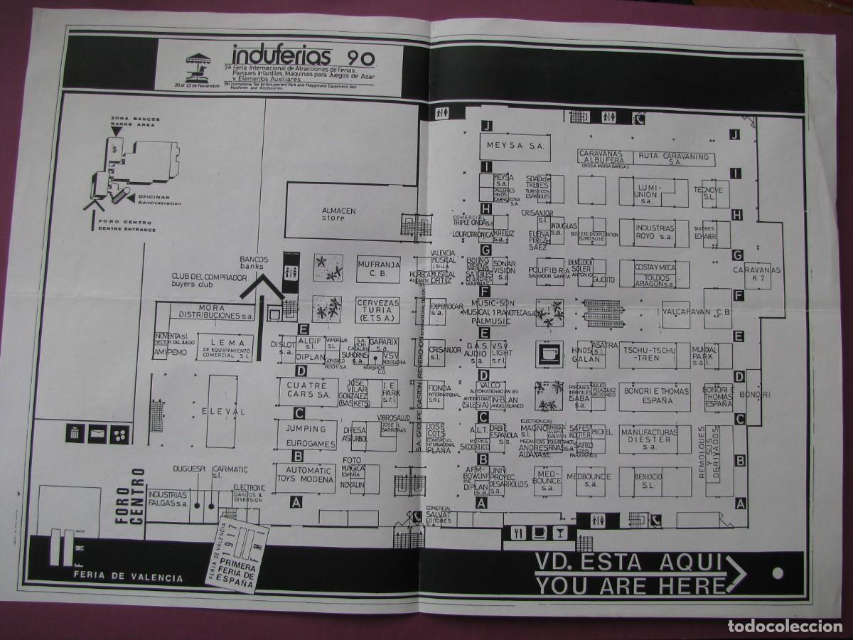 Coleccionismo: PLANO GU&Iacute;A ORIGINAL EXPOSITORES FERIA INDUFERIAS 1990. FERIA DE VALENCIA