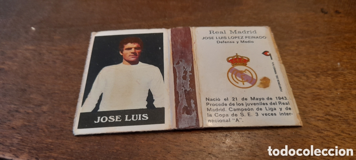 Coleccionismo: Caja de cerillas de Jos&eacute; Luis del Real Madrid. F&oacute;sforos Pirineo. 2&ordf; serie