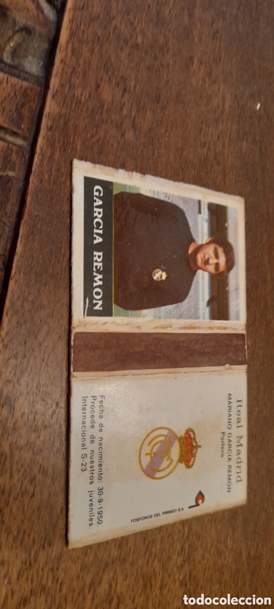 Coleccionismo: Caja de cerillas de Garc&iacute;a Rem&oacute;n del Real Madrid. F&oacute;sforos del Pirineo. 2&ordf; serie