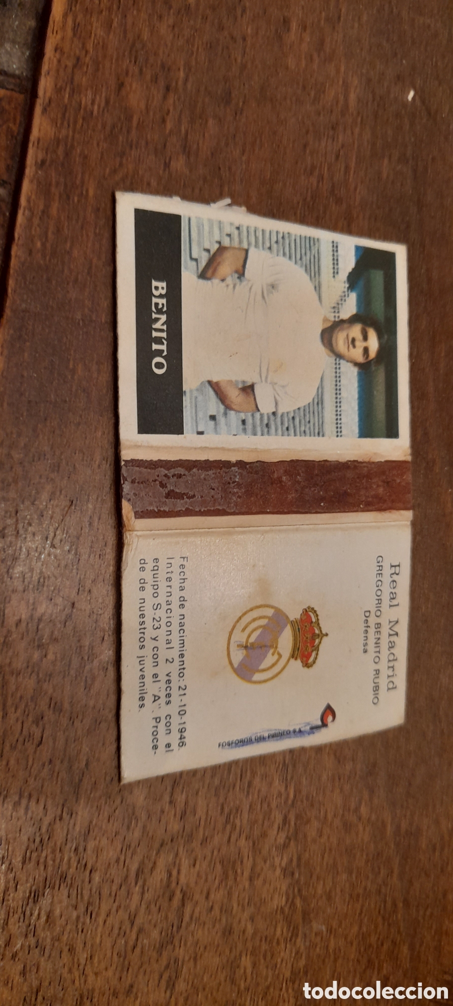 Coleccionismo: Caja de cerillas de Benito del Real Madrid. F&oacute;sforos del Pirineo. 2&ordf; serie
