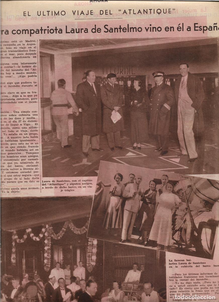Coleccionismo: A&Ntilde;O 1933 LAURA DE SANTELMO VINO A ESPA&Ntilde;A EN EL TRASATLANTICO ATLANTIQUE INCENDIADO POCO DESPUES