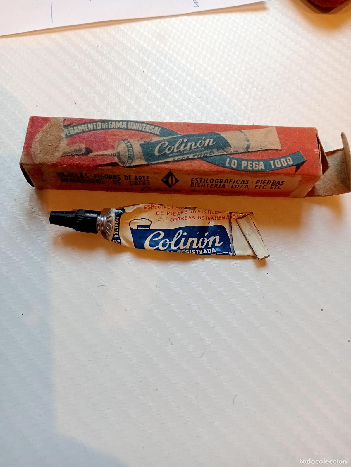 Coleccionismo: Caja antiguo pegamento colinon