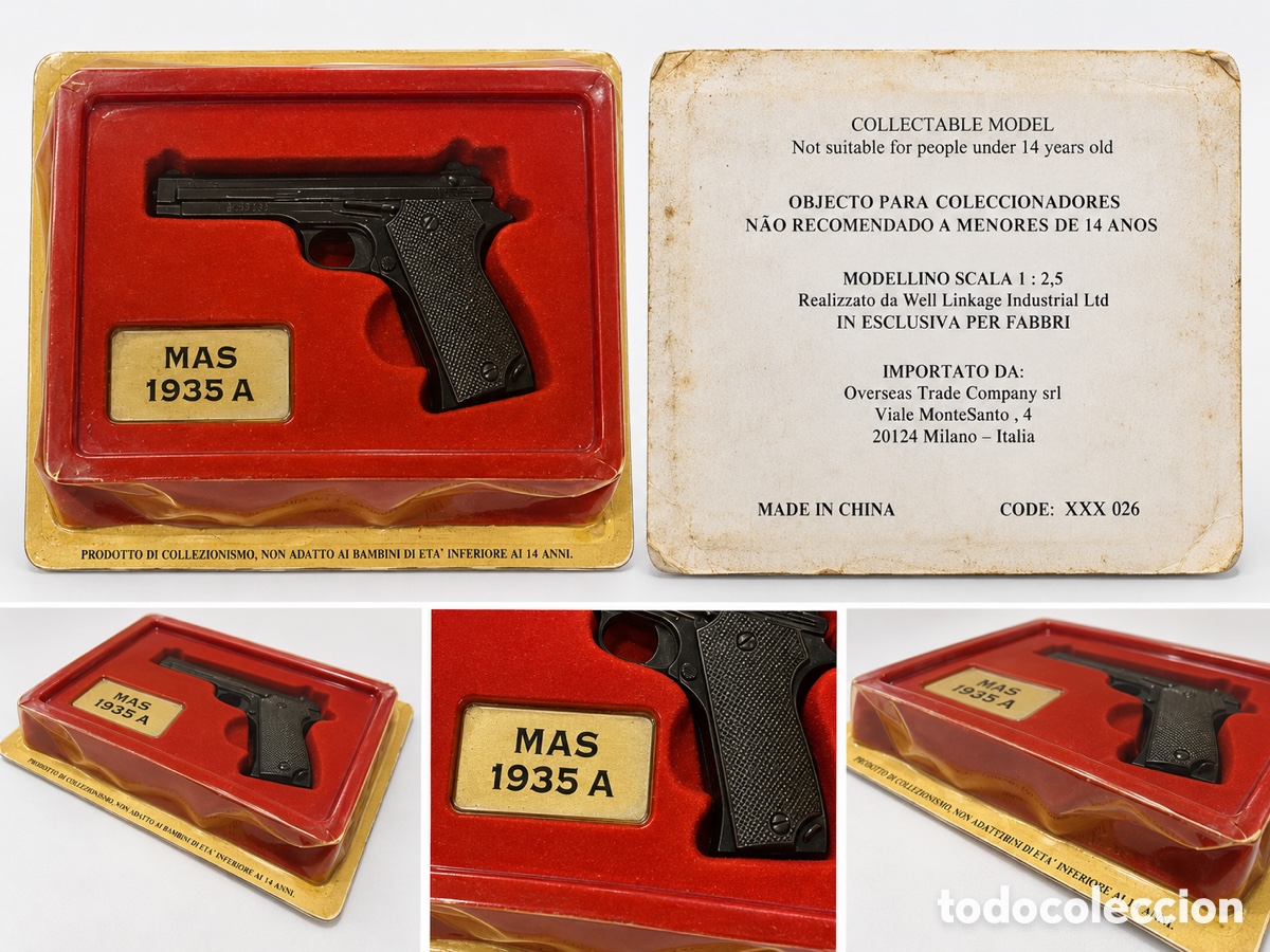 Coleccionismo: Miniatura pistola MAS 1935 A &ndash; Fabbri &ndash; Escala 1:2,5 &ndash; En blister original