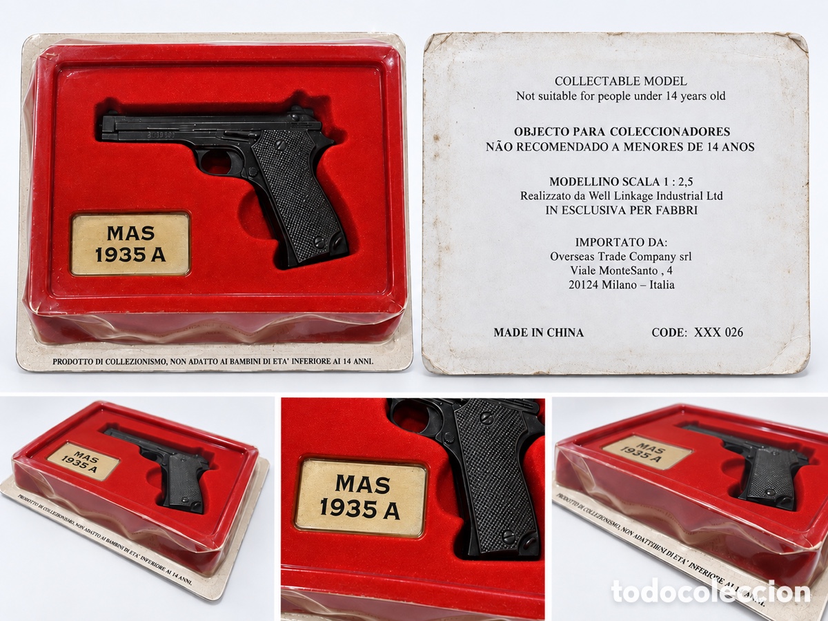 Coleccionismo: Miniatura pistola MAS 1935 A &ndash; Fabbri &ndash; Escala 1:2,5 &ndash; En blister original