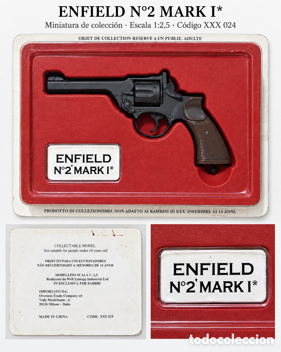 Coleccionismo: ENFIELD N&ordm;2 MARK I* MINIATURA ESCALA 1:2,5 &ndash; COLECCI&Oacute;N PISTOLAS Y REV&Oacute;LVERES