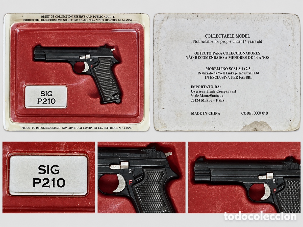 Coleccionismo: SIG P210 MINIATURA ESCALA 1:2,5 &ndash; COLECCI&Oacute;N PISTOLAS Y REV&Oacute;LVERES