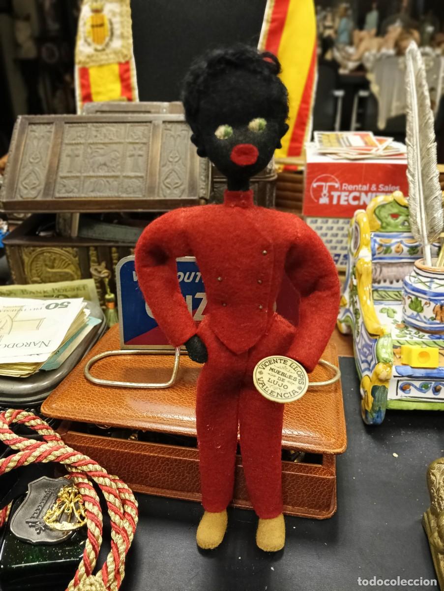 Coleccionismo: ANTIGUO MU&Ntilde;ECO NEGRITO DE TRAPO Y ALAMBRE RECLAMO PUBLICIDAD MUEBLES DE LUJO VICENTE LLOPIS VALENCIA