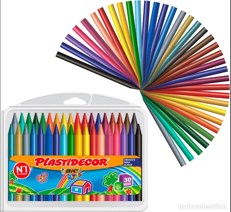 Coleccionismo: OFERTA VUELTA AL COLE BIC Kids Ceras de Colores para Ni&ntilde;os, Plastidecor, Colores Surtidos