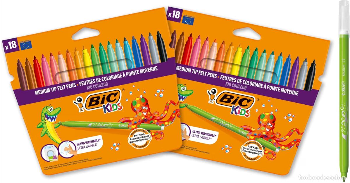 Coleccionismo: BIC Kids Kid Couleur, rotuladores de colores para Ni&ntilde;os, colores llamativos