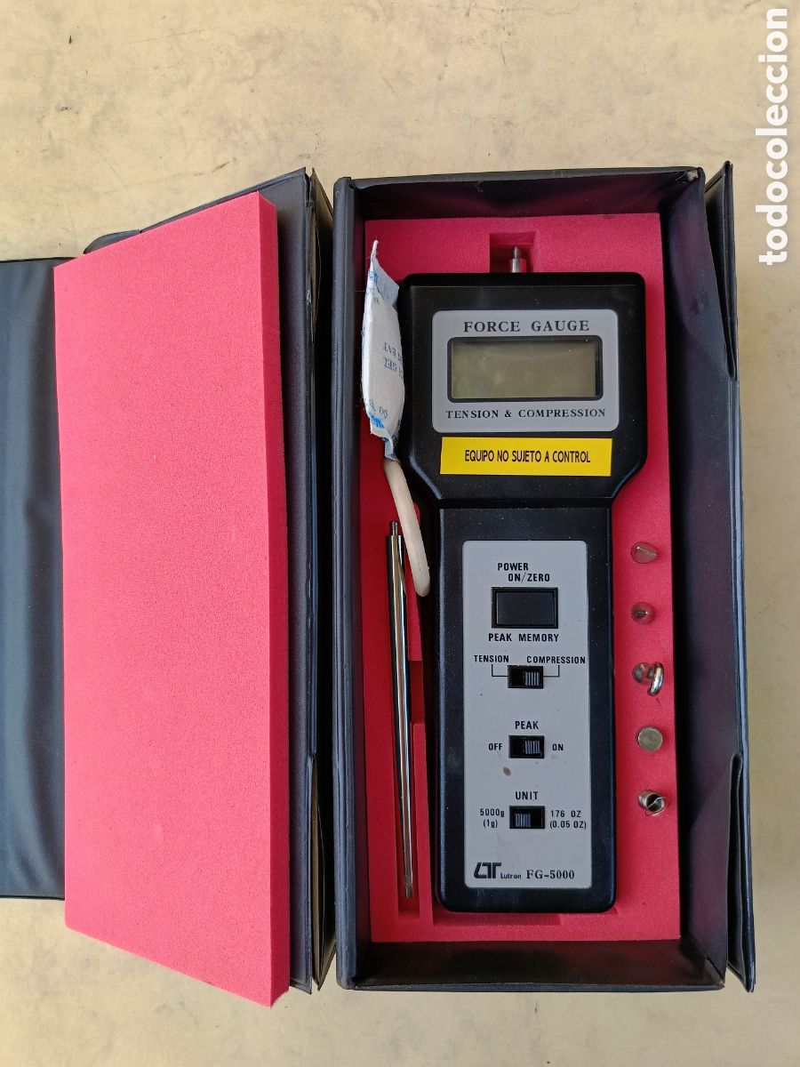 Coleccionismo: force gauge antiguo instrumento para medir tensi&oacute;n y compresi&oacute;n