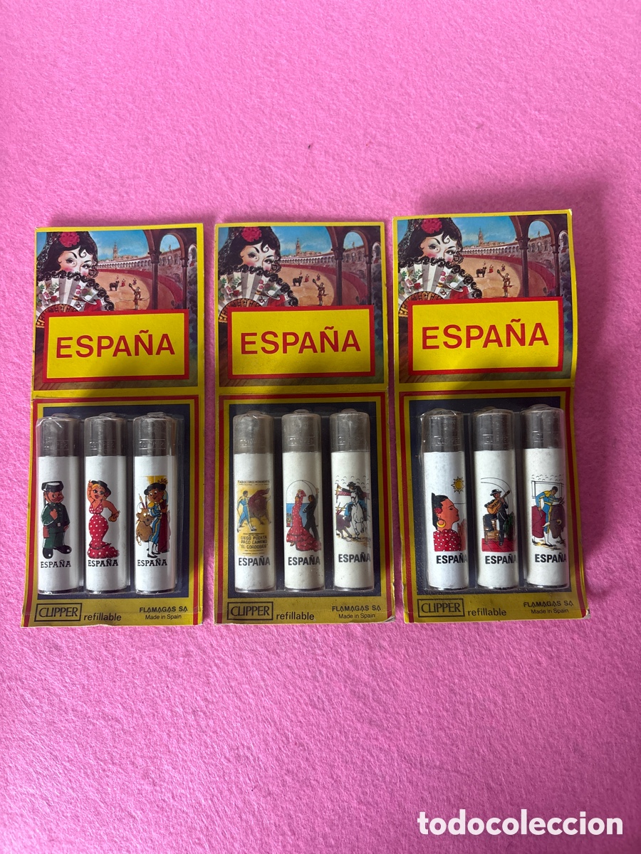 Coleccionismo: Colecci&oacute;n mecheros clipper espa&ntilde;a en blister nuevos (A17)