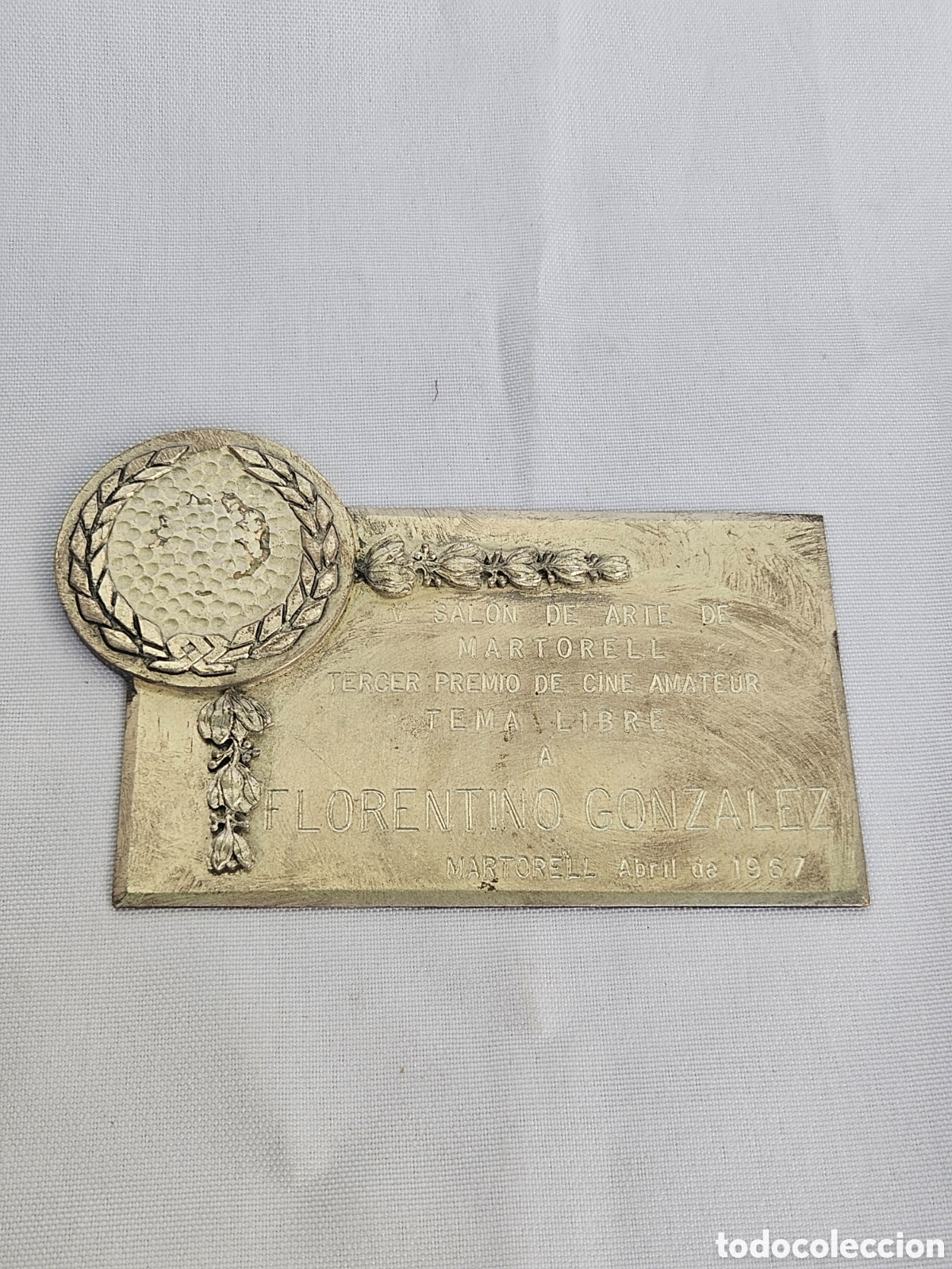 Collecting: MEDALLA PREMIO V SALON DE ARTE DE MARTORELL . TERCER PREMIO DE CINE AMATEUR. MARTORELL 1967