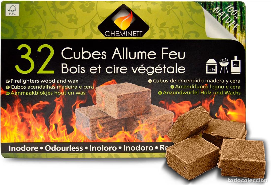 Coleccionismo: 32 Cubos Encendido precortados naturales para encender chimeneas, estufas y barbacoas