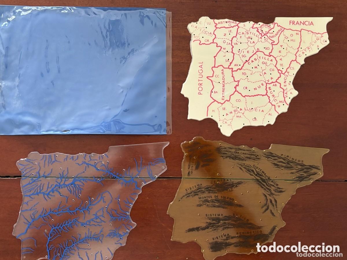 Sammeln: Lote 3 plantillas mapa de Espa&ntilde;a de pl&aacute;stico. A&ntilde;os 60/70. Tama&ntilde;o grande