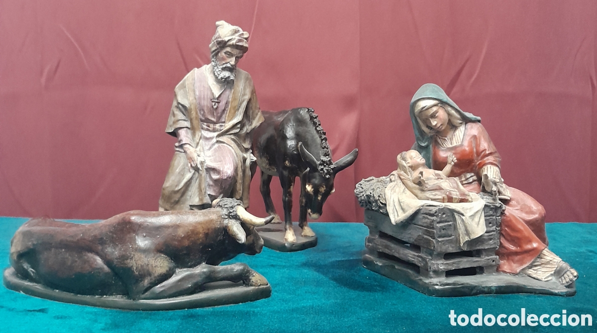 Coleccionismo: Figuras belen. Representa el nacimiento. Figuras de alabastro serie 24cm.