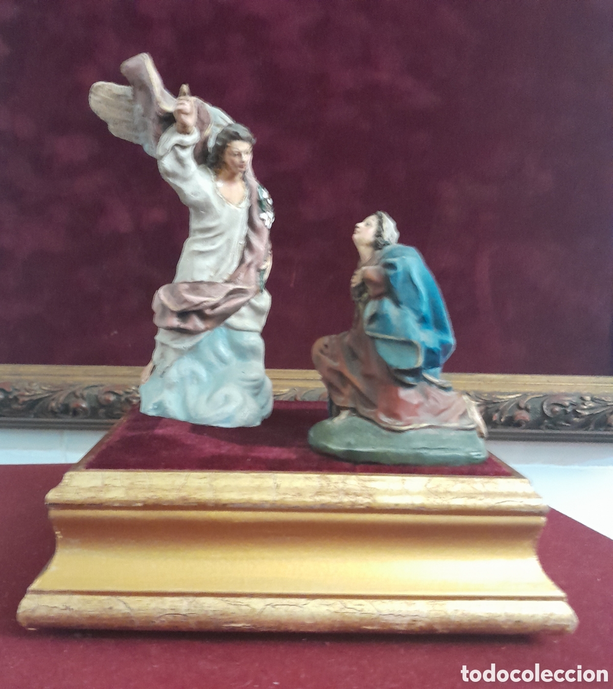 Coleccionismo: Figuras belen. Representan la anunciaci&oacute;n a Maria por el arcangel San Gabriel.