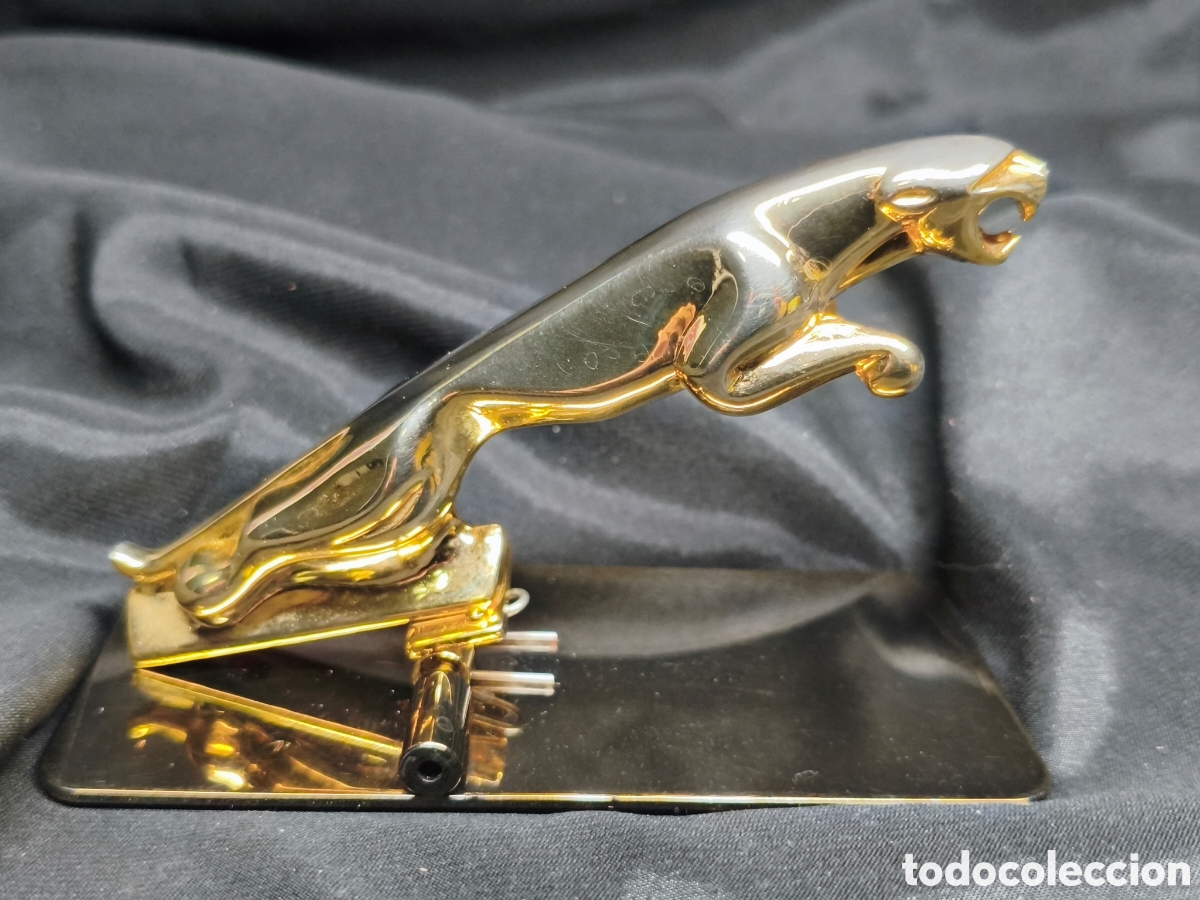 Coleccionismo: Pisapapeles Pinza Jaguar metal Dorado