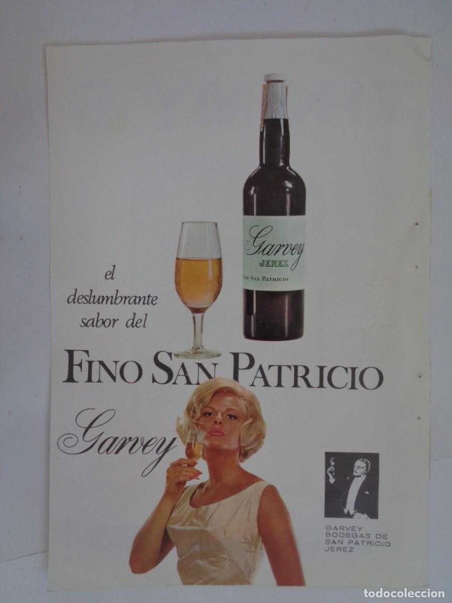Coleccionismo: HOJA DE REVISTA CON ANUNCIO DE FINO SAN PATRICIO DE GARVEY . A&Ntilde;OS 60