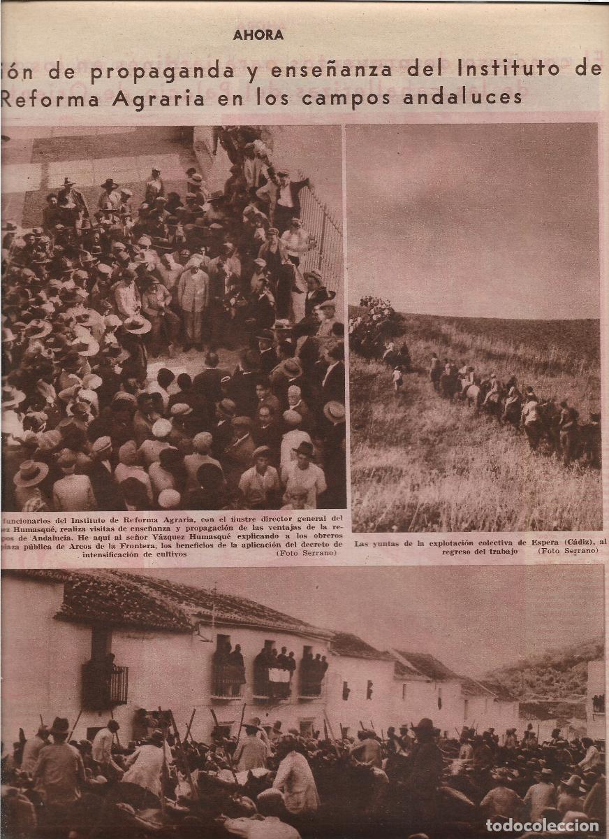 Coleccionismo: A&Ntilde;O 1933 RECORTE PRENS INSTITUTO REFORMA AGRARIA ACCION CAMPO ANDALUZ YUTEROS DE ESPERA OBRERA CADIZ