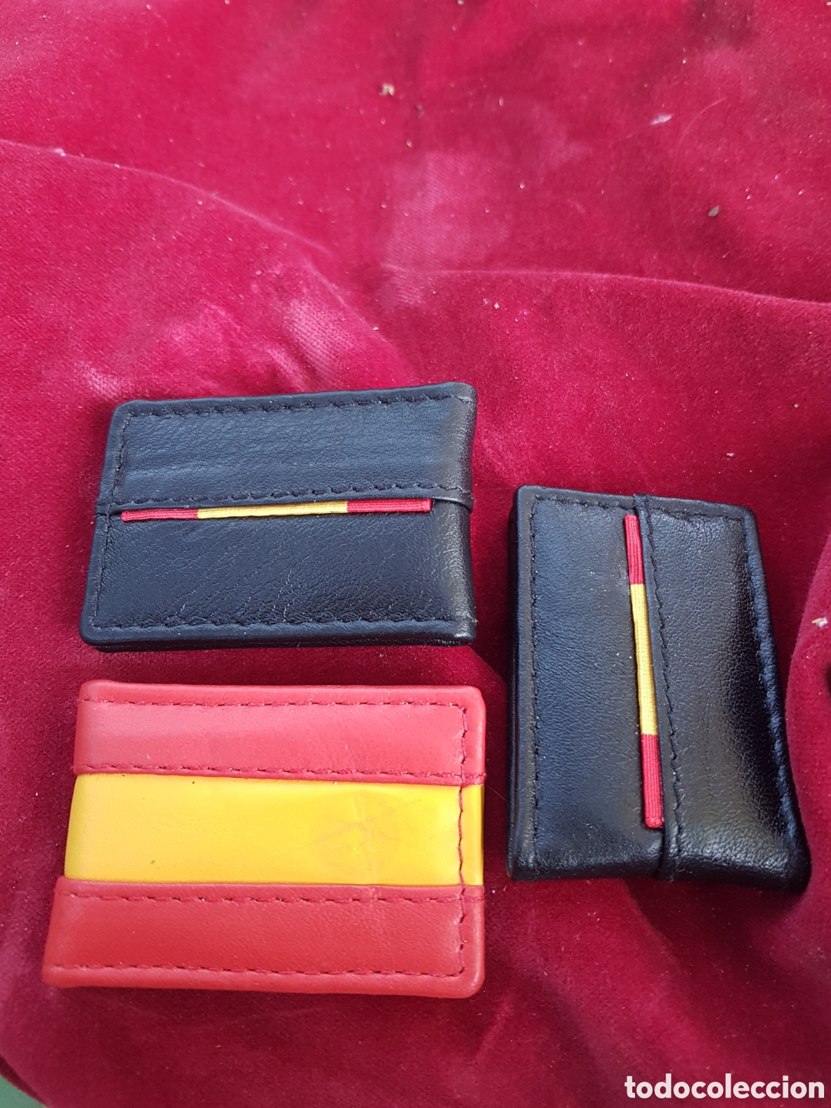 Coleccionismo: LOTE DE 3 CARTERAS SUJETABILLETES CON IMANES DE CUERO