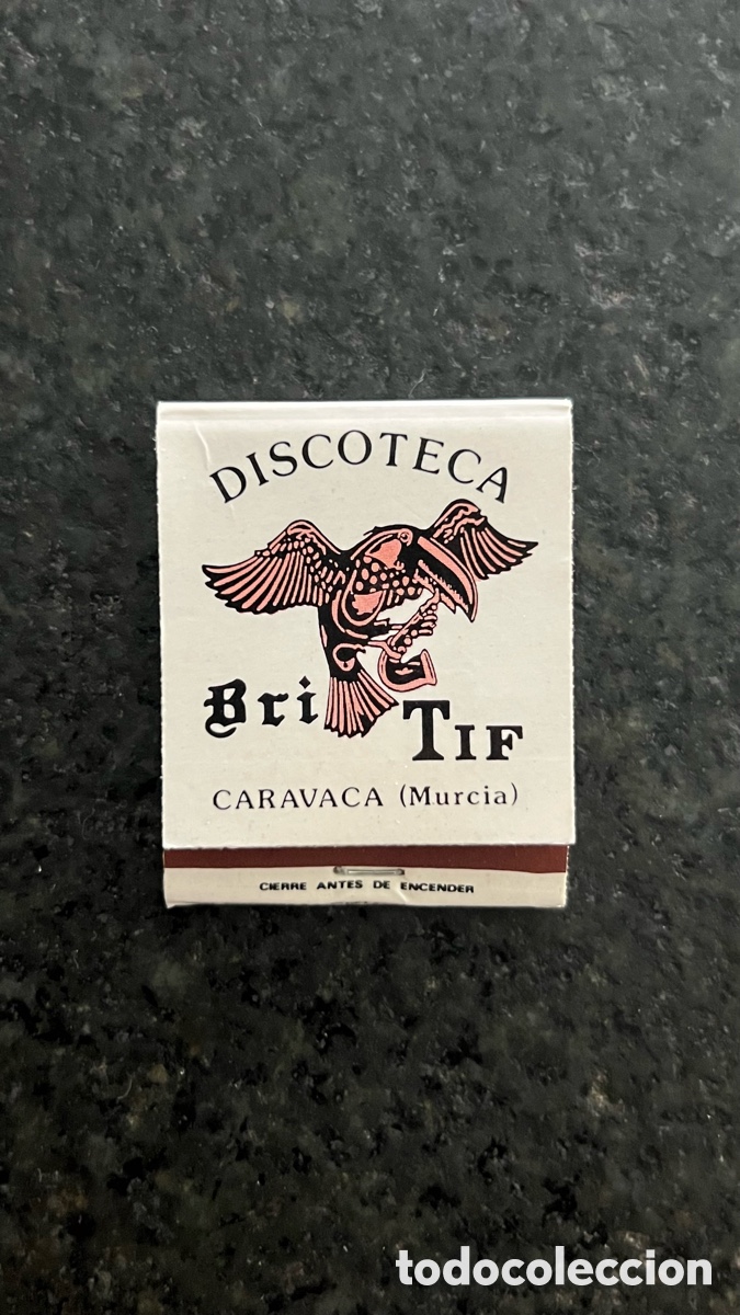 Coleccionismo: ANTIGUA CAJA DE CERILLAS DISCOTECA BRITIF BRI-TIF CARAVACA DE LA CRUZ ( MURCIA )