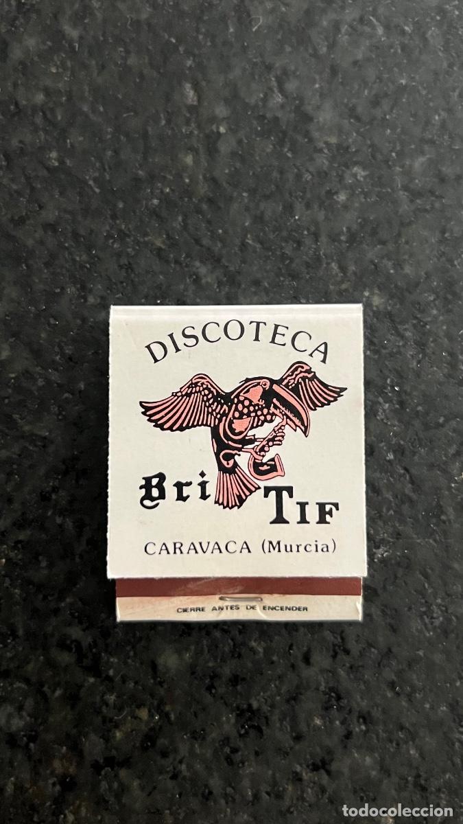 Coleccionismo: ANTIGUA CAJA DE CERILLAS DISCOTECA BRITIF BRI-TIF CARAVACA DE LA CRUZ ( MURCIA )