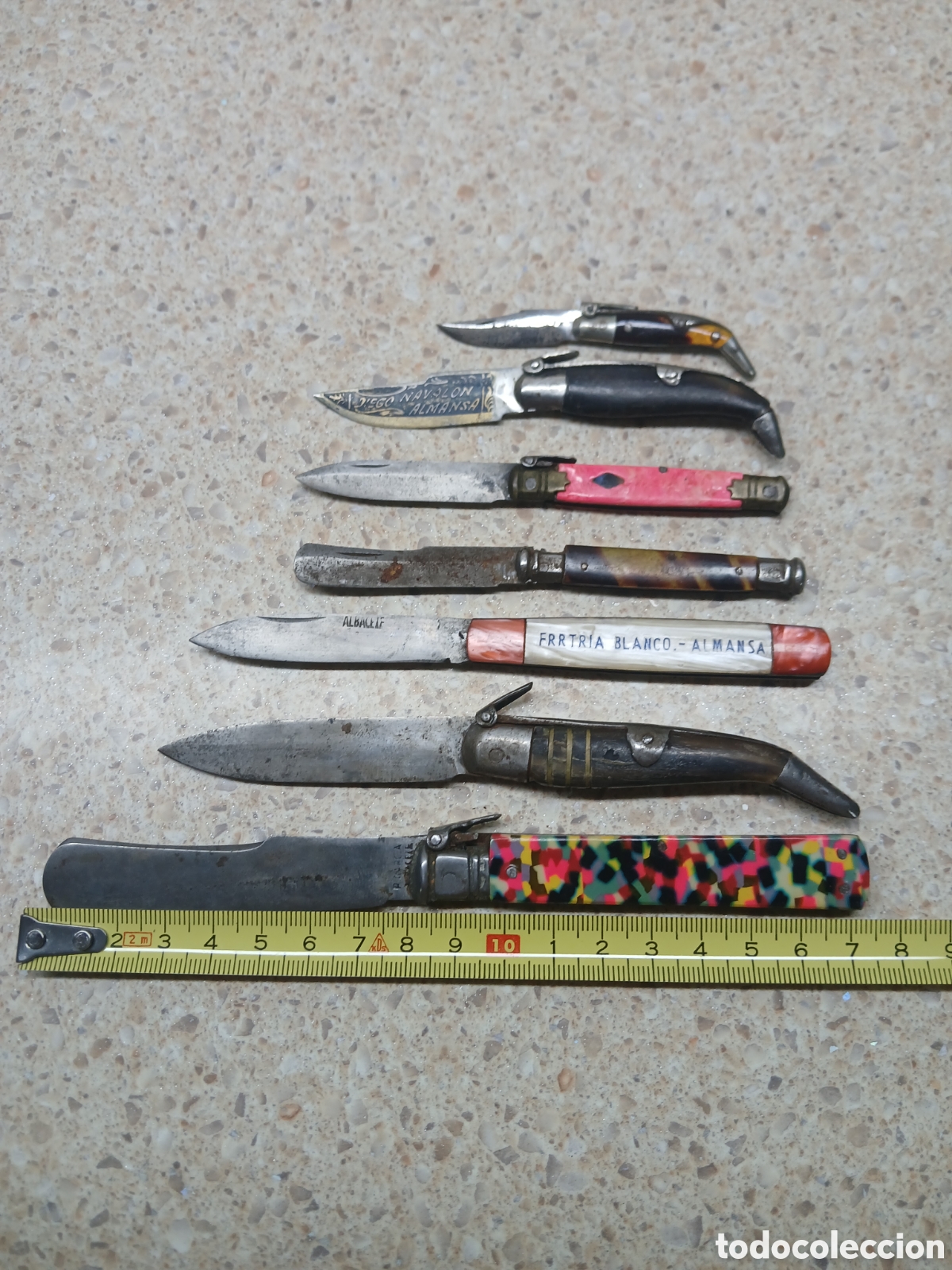 Coleccionismo: LOTE, 7 ANTIGUAS NAVAJAS DE ALBACETE Y ALMANSA.