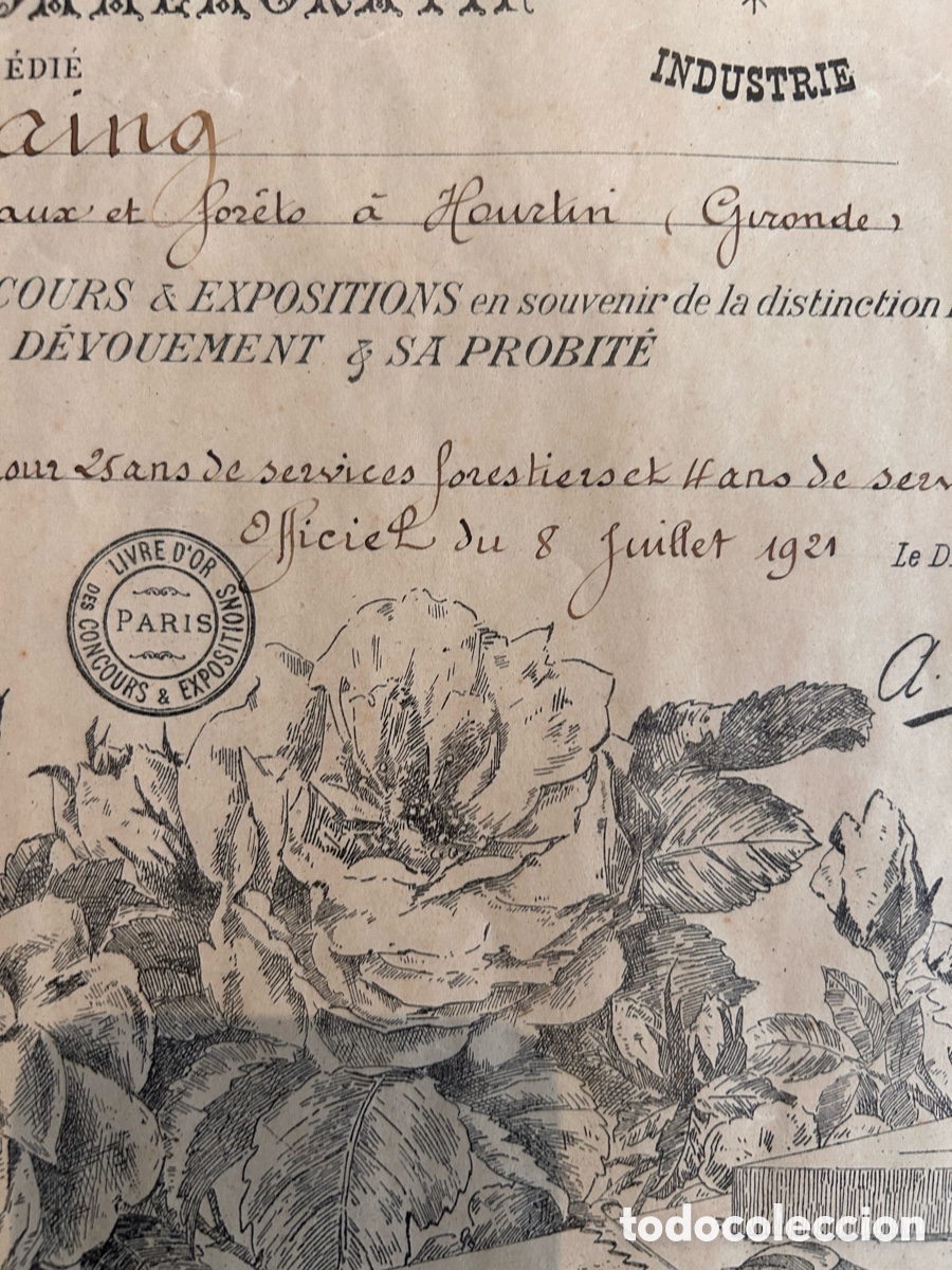 Coleccionismo: Diploma comercial franc&eacute;s vintage - Foto 5