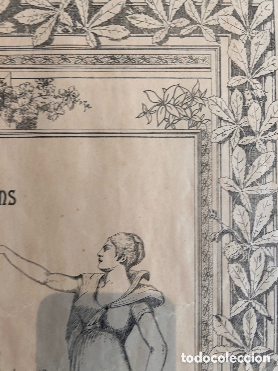 Coleccionismo: Diploma comercial franc&eacute;s vintage - Foto 6