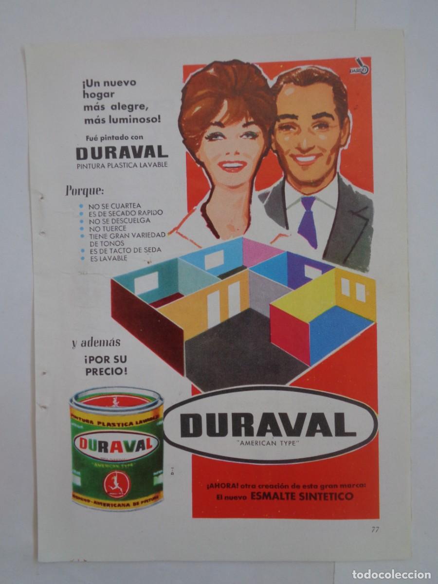 Collectionnisme: HOJA DE REVISTA CON ANUNCIO DE PINTURAS DURAVAL . A&Ntilde;OS 60
