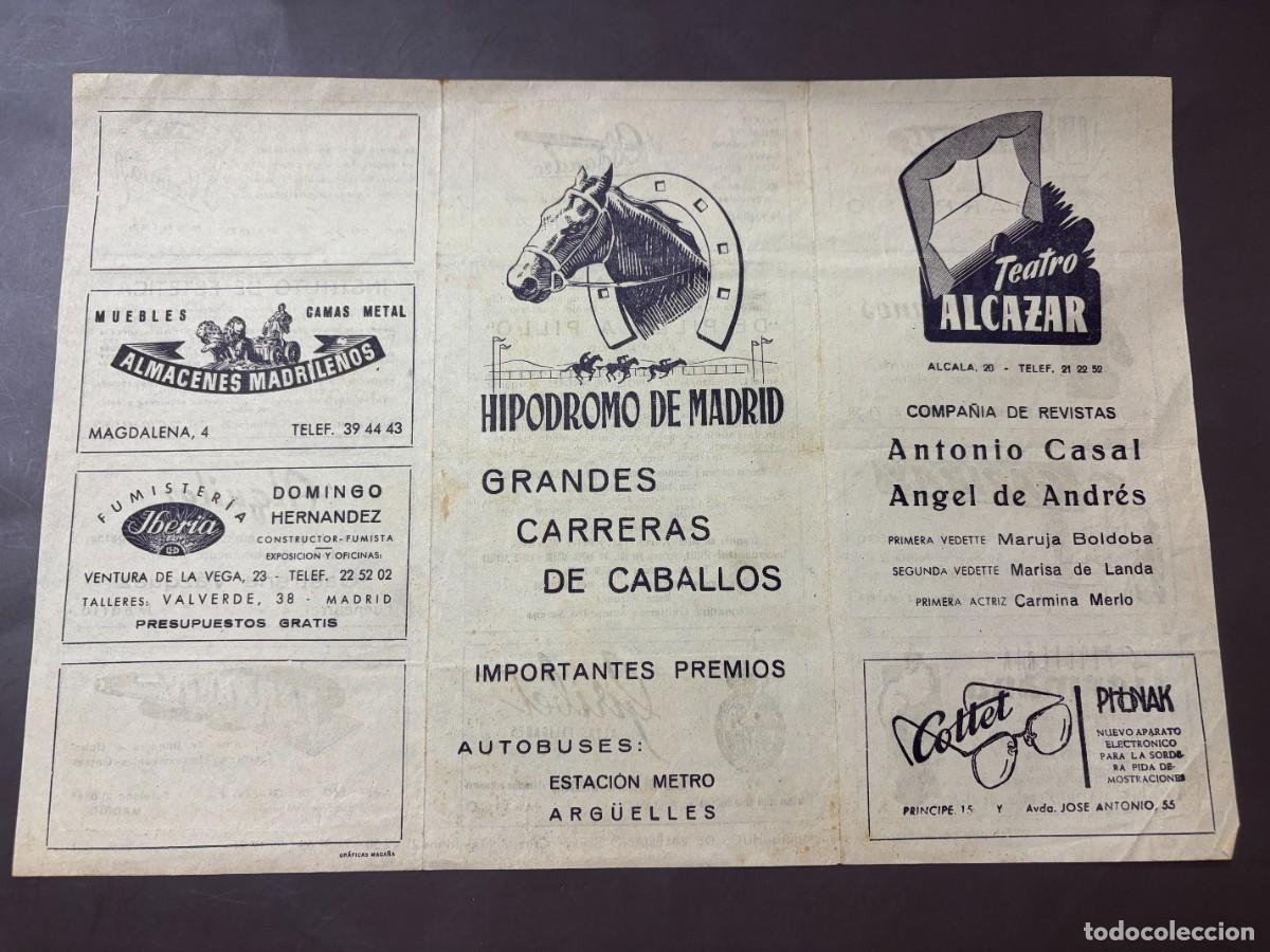 Coleccionismo: PROGRAMA TEATRO ALC&Aacute;ZAR 1955 &ndash; DE PILLO A PILLO &ndash; ANTONIO CASAL Y &Aacute;NGEL DE ANDR&Eacute;S