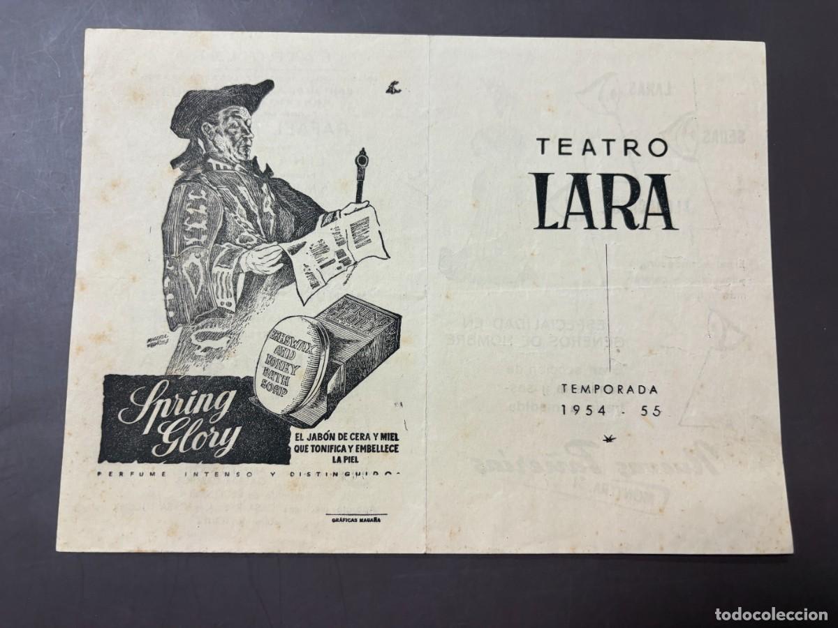 Coleccionismo: PROGRAMA DE MANO TEATRAL. TEATRO LARA. MADRID. TEMPORADA 1954-55. RAFAEL RIVELLES. LINA YEGROS